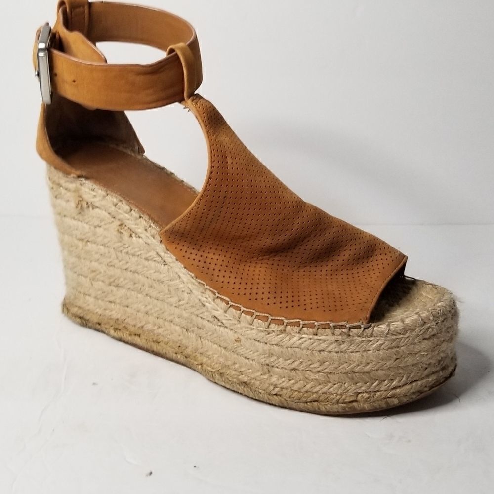 Marc Fisher wedge platform sandal fall color camel color